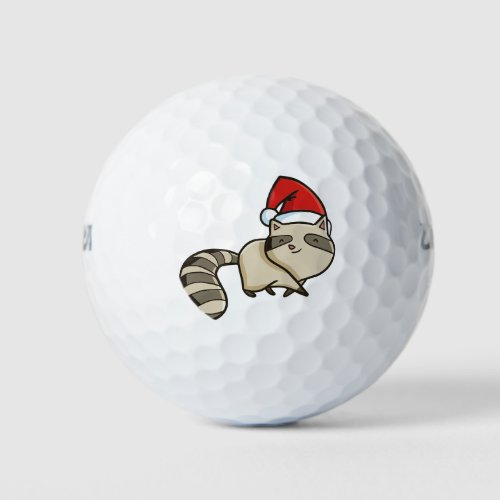 Christmas racoon golf balls