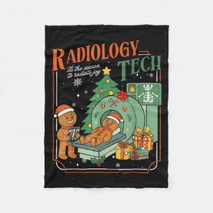 Christmas Radiology Tech Funny Gingerbread Man Rad Fleece Blanket