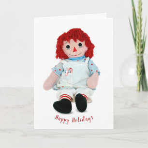 Christmas Rag Doll with candy cane Card