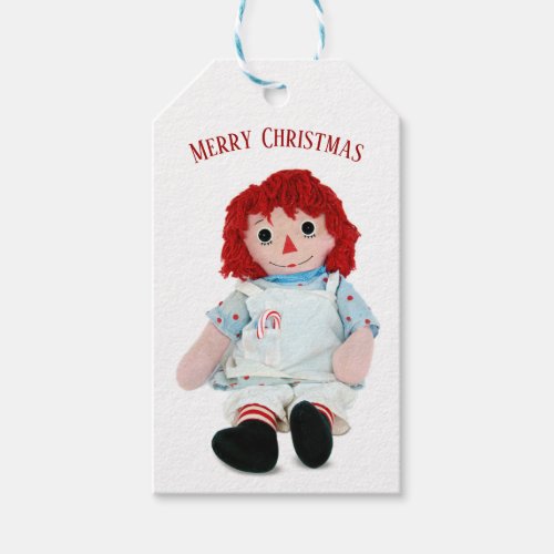 Christmas Rag Doll With Candy Cane Gift Tags