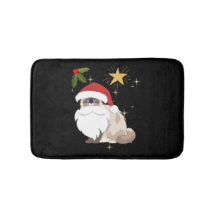 Christmas Ragdoll cat Bath Mat