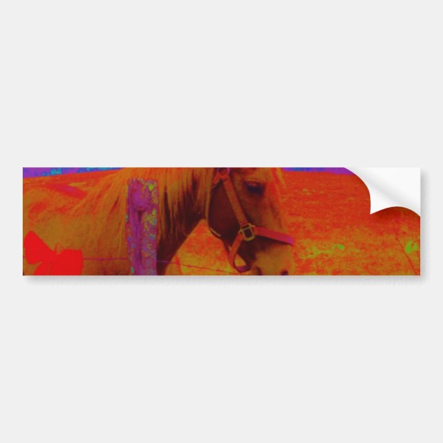 Christmas Rainbow Horse Bumper Sticker (Front)