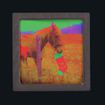 Christmas Rainbow Horse Keepsake Box<br><div class="desc">Christmas Rainbow Horse Rainbow colored,  Horse and Red Christmas Bow Photo by Sandy Closs "Kissing under the mistletoe" , " Christmas Horse ",  Mistletoe ,  "funny horse""horse at christmas""christmas horse", christmas, ,  xmas horse,  horses</div>