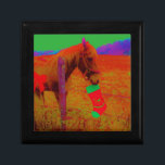 Christmas Rainbow Horse Keepsake Box<br><div class="desc">Christmas Rainbow Horse Rainbow colored,  Horse and Red Christmas Bow Photo by Sandy Closs "Kissing under the mistletoe" , " Christmas Horse ",  Mistletoe ,  "funny horse""horse at christmas""christmas horse", christmas, ,  xmas horse,  horses</div>