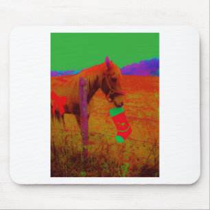 Christmas Rainbow Horse Mouse Pad