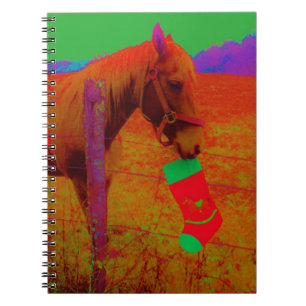 Christmas Rainbow Horse Notebook