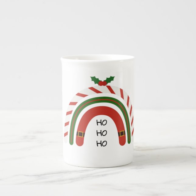 Christmas Rainbow Let it Snow BONE CHINA  Mug (Front)