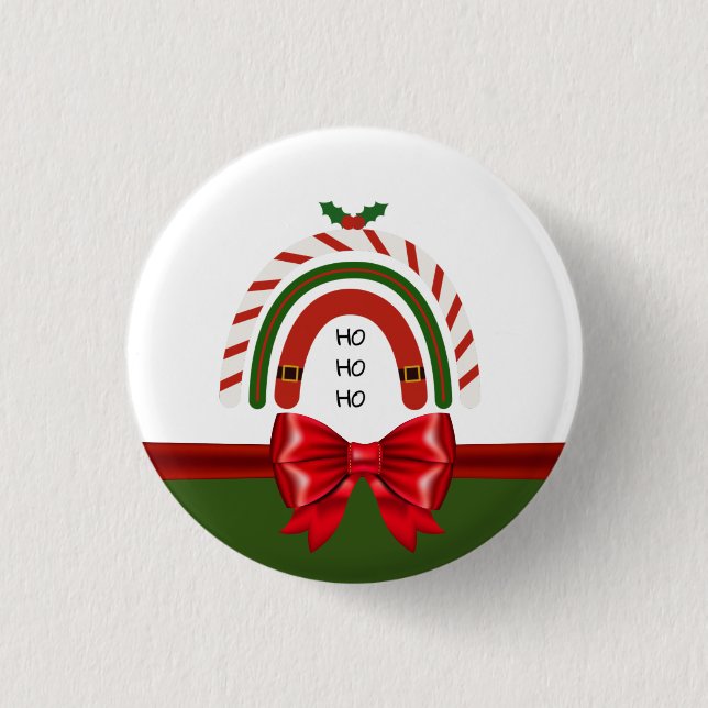 Christmas Rainbow Let it Snow  Button (Front)