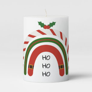 Christmas Rainbow Let it Snow Pillar Candle