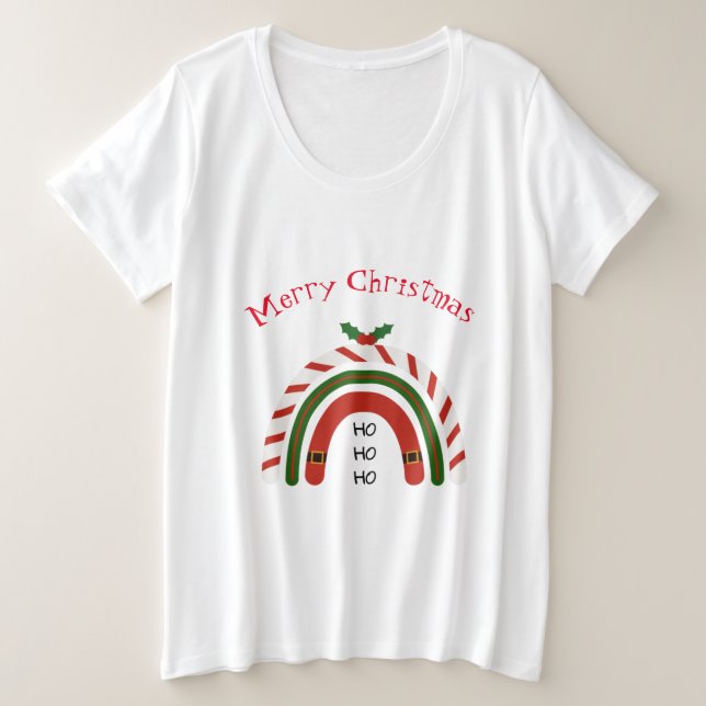 Christmas Rainbow Let it Snow    Plus Size T-Shirt (Design Front)