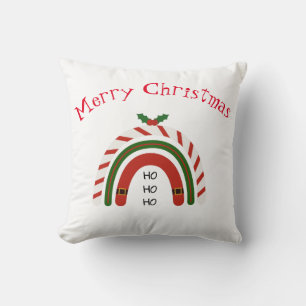 Christmas Rainbow Let it Snow Throw Pillow