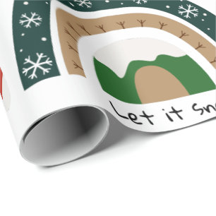 Christmas Rainbow Let it Snow  Wrapping Paper