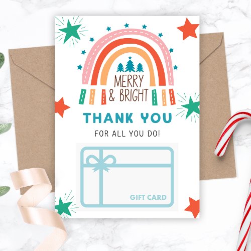 Christmas Rainbow Thank You Gift Card Holder
