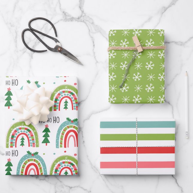 Christmas Rainbow Wrapping Paper (Front)