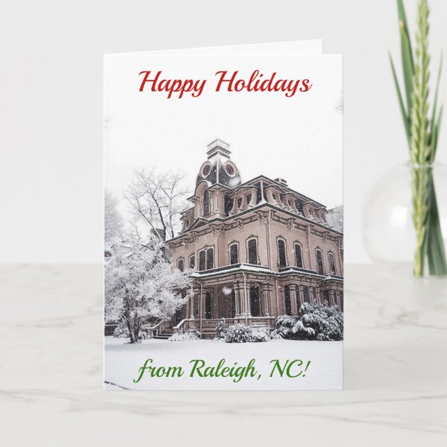 Christmas Raleigh NC North Carolina Architecture Card (Front)
