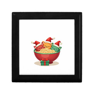 Christmas Ramen Cat Santa Anime Meow Kitty Meow Ca Gift Box