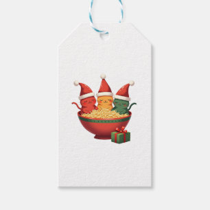 Christmas Ramen Cat Santa Anime Meow Kitty Meow Ca Gift Tags