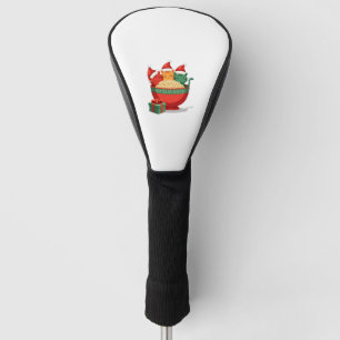 Christmas Ramen Cat Santa Anime Meow Kitty Meow Ca Golf Head Cover