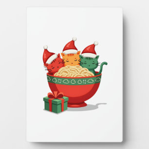 Christmas Ramen Cat Santa Anime Meow Kitty Meow Ca Plaque