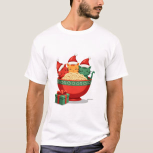 Christmas Ramen Cat Santa Anime Meow Kitty Meow Ca T-Shirt