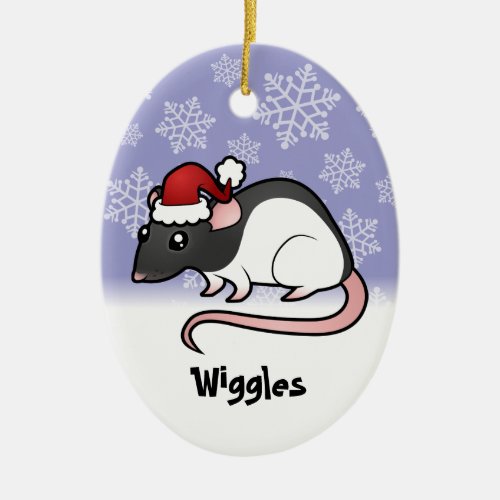 Christmas Rat add your pets name Ceramic Ornament