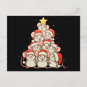 Christmas Rat Funny Xmas Tree Holiday Family Postcard