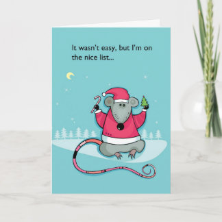 Christmas Rat on the Nice List Holiday Card