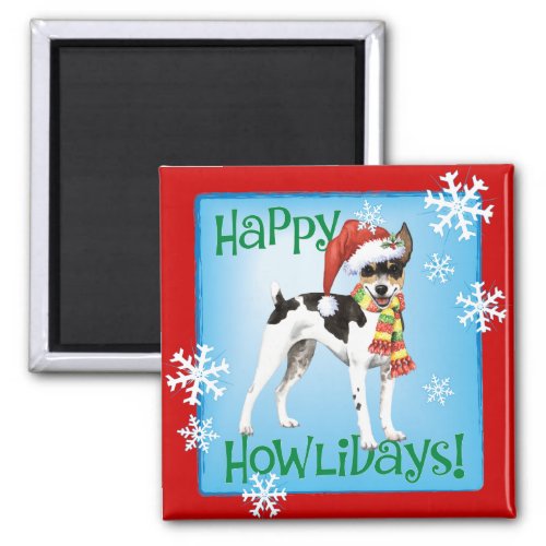 Christmas Rat Terrier Magnet