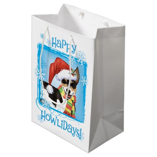 Christmas Rat Terrier Medium Gift Bag