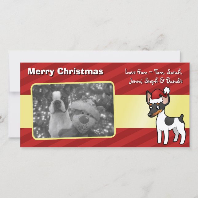 Christmas Rat Terrier / Toy Fox Terrier Holiday Card (Front)