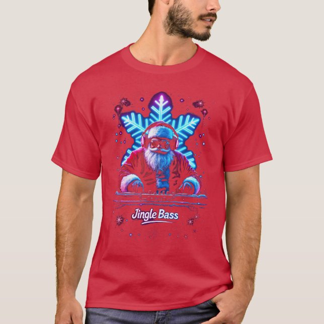 Christmas Rave Music Festival DJ Santa Raver Jingl T-Shirt (Front)