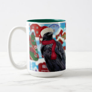 Christmas Raven all decked out Coffee mug