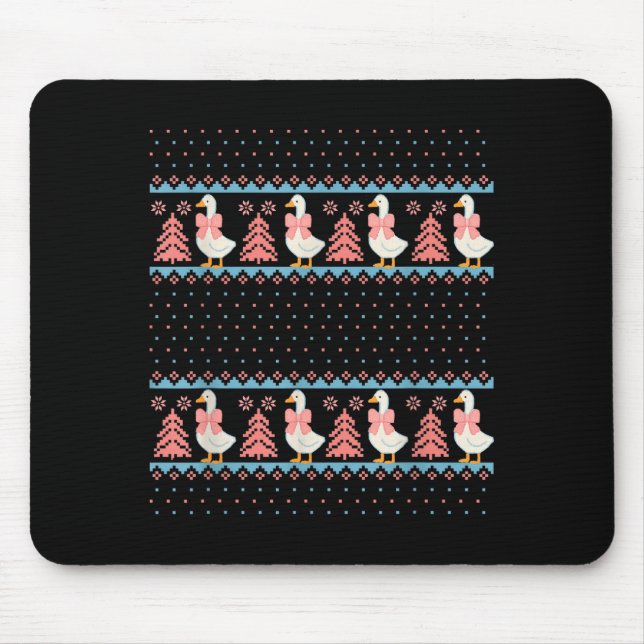 Christmas Rch Goose Ugly Sweater Pajama Xmas Tree  Mouse Pad (Front)