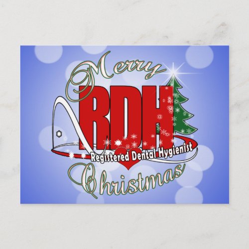 CHRISTMAS RDH Registered Dental Hygienist Holiday Postcard