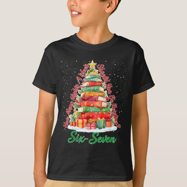 Christmas Reading 67 Six Seven Meme Teacher Book L T-Shirt (Front)