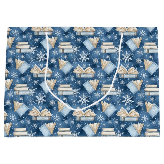 Christmas Reading Books Large Gift Bag (Front)