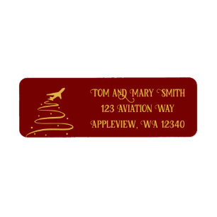 Christmas Ready for Takeoff Return Address labels