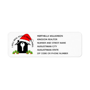 Christmas Real Estate Agent Realtor Return Address Label