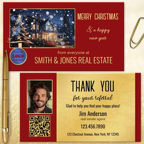 Christmas Real Estate QR Code Referral Card