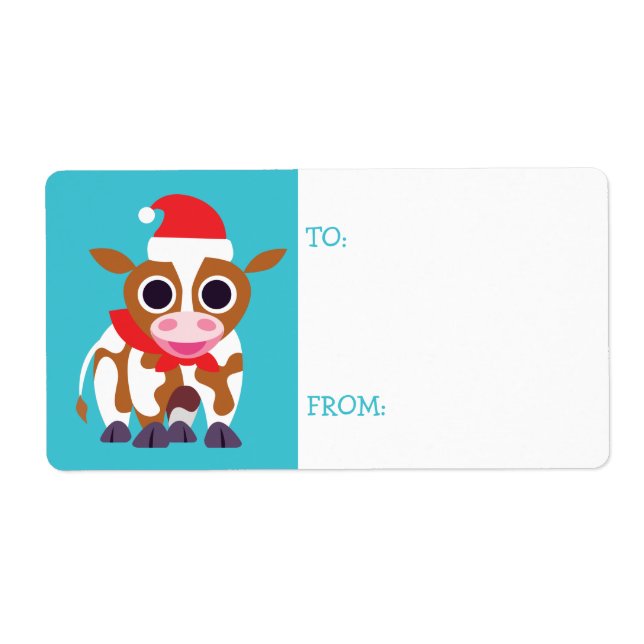 Christmas Reba the Cow Label (Front)