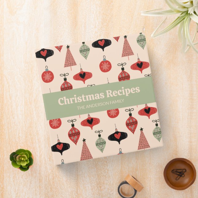  Christmas Recipe Book Green Holiday Binder (In Situ)