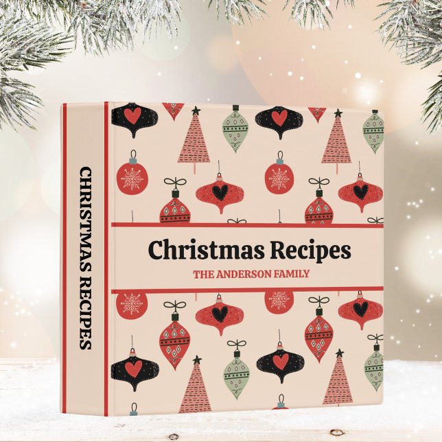  Christmas Recipe Book Holiday Ornaments Binder (Christmas Recipe Book Holiday Ornamets Binder)