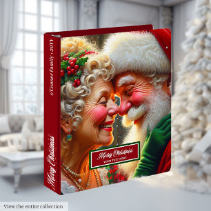 Christmas Recipe Book Memory Album Binder Santa