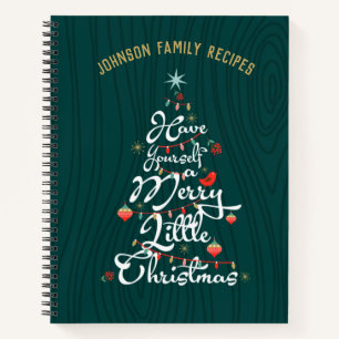 Christmas Recipe Book Organizer Journal Xmas Tree