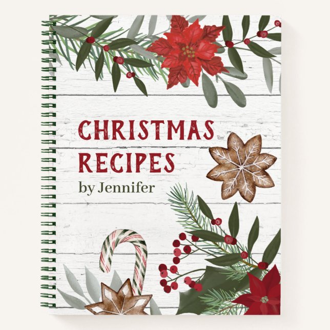Christmas Recipe Book with Your Name (Front)