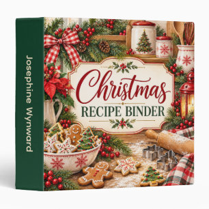 Christmas Recipe Collection 3 Ring Binder