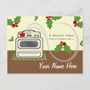Christmas Recipe Postcard - Retro Kitchen