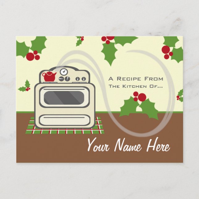 Christmas Recipe Postcard - Retro Kitchen (Front)