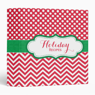 Christmas Recipe Red and Green Holiday Binder