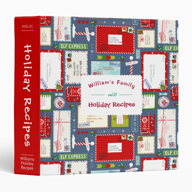 Christmas Recipes 3 Ring Binder (Front/Spine)